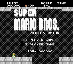 Super Mario Bros - Rhino Version Title Screen